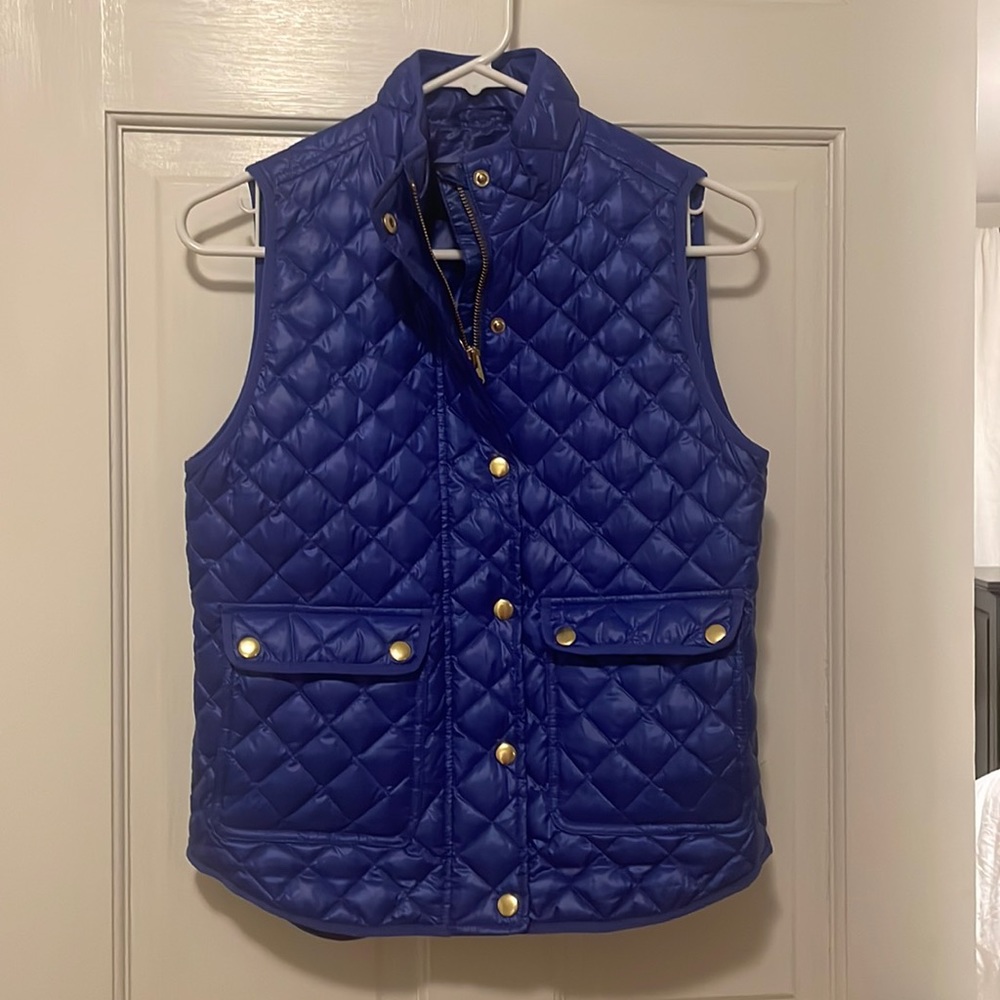 JCrew XS Petite vest with gold zipper and buttons